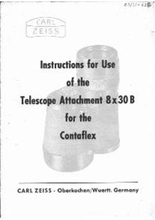 Zeiss Ikon Monocular manual. Camera Instructions.